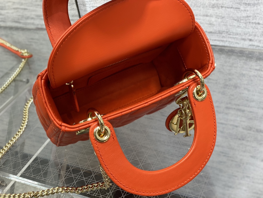 Mini Lady Dior Bag Red Cannage Lambskin